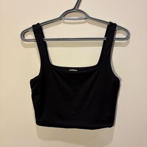 Garage Black Square Neck Cropped Tank